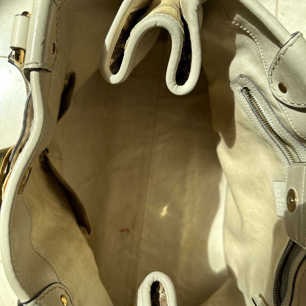 Gucci Python Snake Skin Tote Gg - image 5